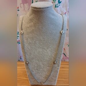 EUC Marc Jacobs Silver Tone Casual Boho Everyday Long Chain Necklace Jewelry